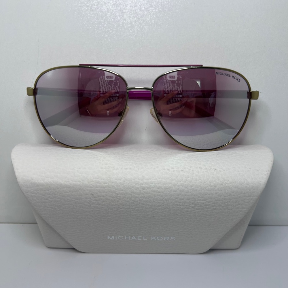 Michael Kors Gold and Purple Aviator Sunglasses
